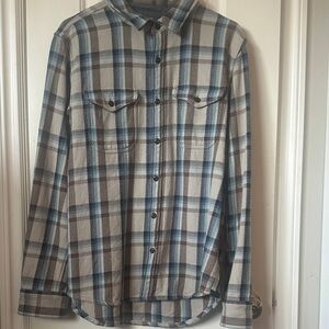 Men's Outerknown Blanket Shirt Organic Cotton Plaid Button-Up Size M